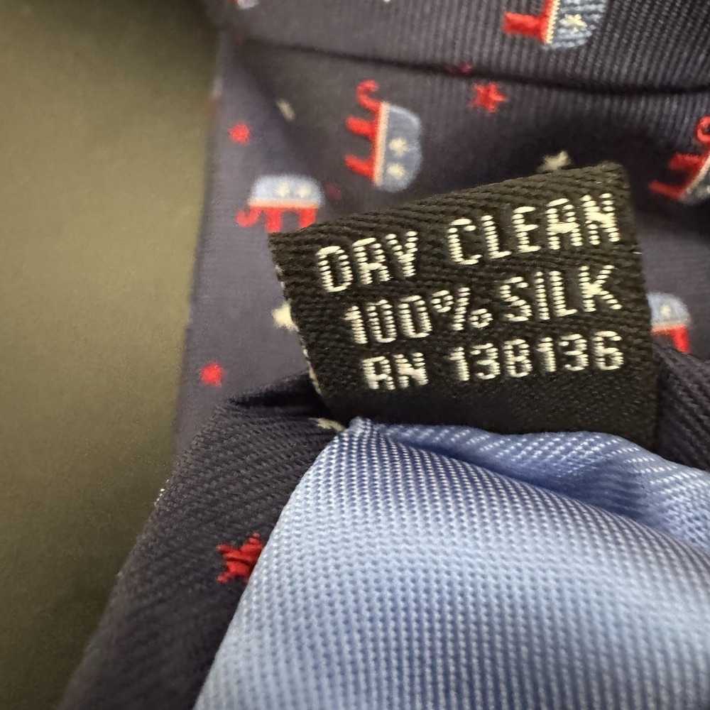 Alara Elephant American Pride 100% Silk Tie Made in USA - Picture 5 of 5